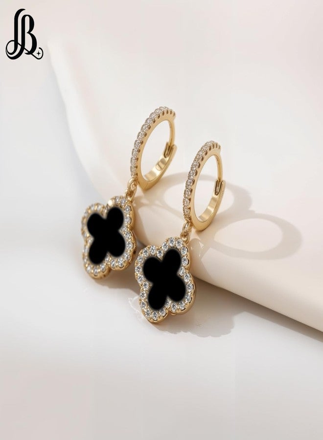 LaBling Hoop Earrings for Women | Hoop Earrings for Women | Lovely Gift - Black - Image 5